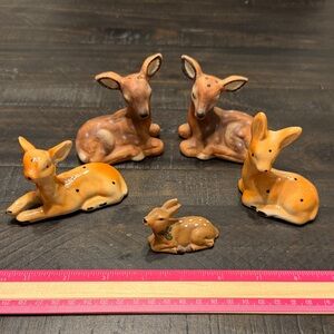 VTG Bundle of DEER/FAWN ceramic porcelain homco MSR set of 5 home decor accent
